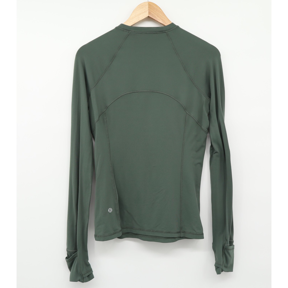 Lululemon Women's Its Rulo Long Sleeve Shirt Updated Dark Forest Green Sz M - Picture 2 of 7